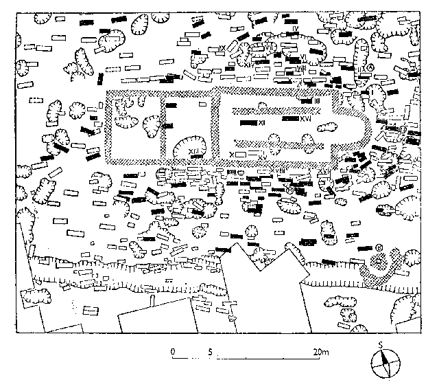 Mapa vykopvek v Mikulicch